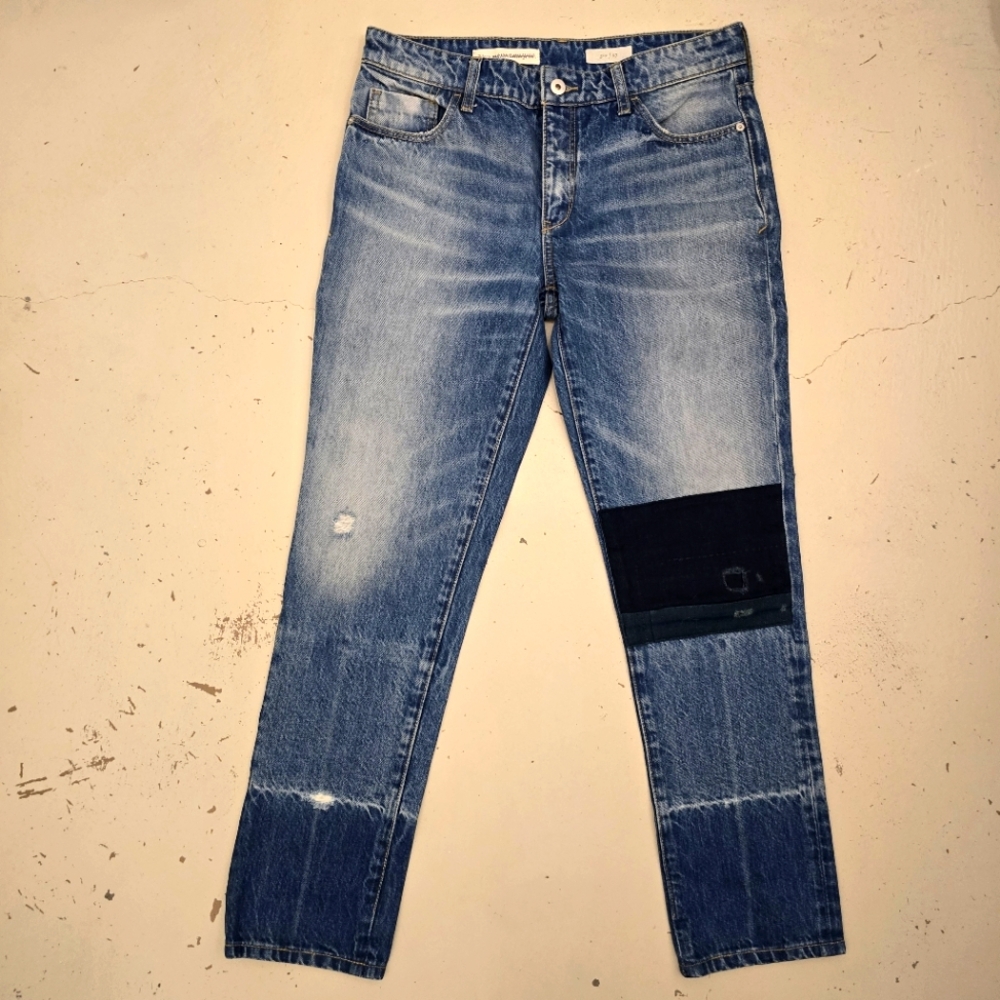 Pilcro & the Letterpress Anthropologie Patchwork Blue Jeans Size 27